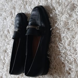 Naturalizer black loafers silver buckle
